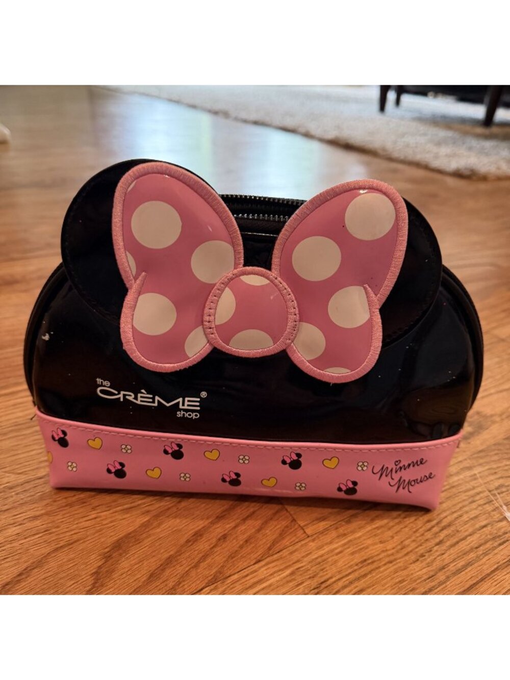 MINNIE MOUSE BOW MAKE UP BAG BLACK AND PINK